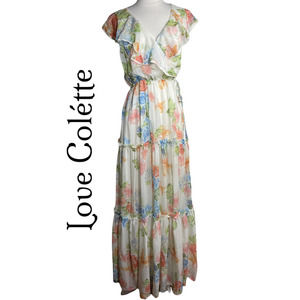 Beautiful Love Colette Floral Maxi Wrap Dress Size Small Easter Dress